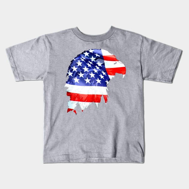 American Eagles  Patriotic 4th of July flags USA United States of America Kids T-Shirt by DrPen